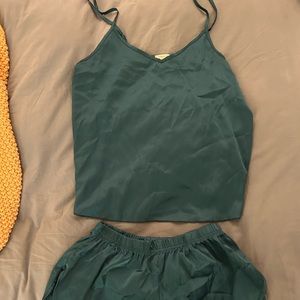 Green/teal Silk PJ Set